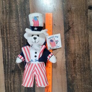 USPS Uncle Sam Stamp Bear 2003 Licensed w/ Tag and Stamp